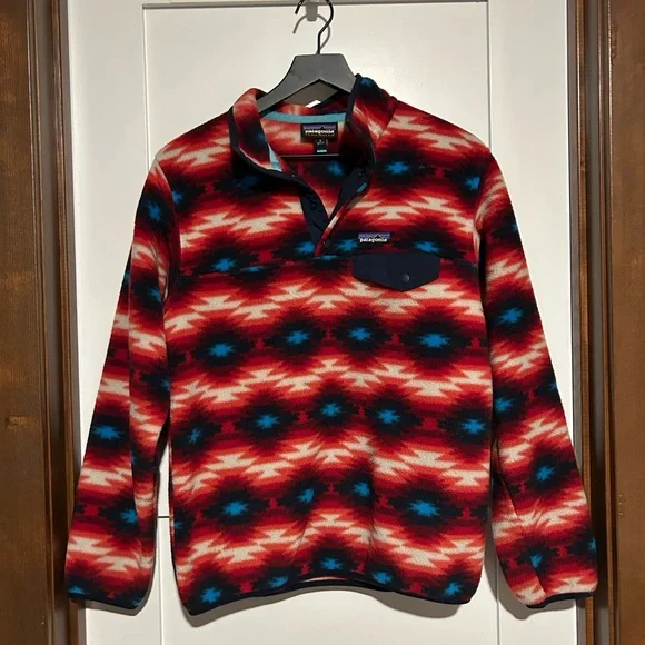 Patagonia Synchilla Fleece Aztec Snap-T Pullover Sweater Size Small - Picture 2 of 8